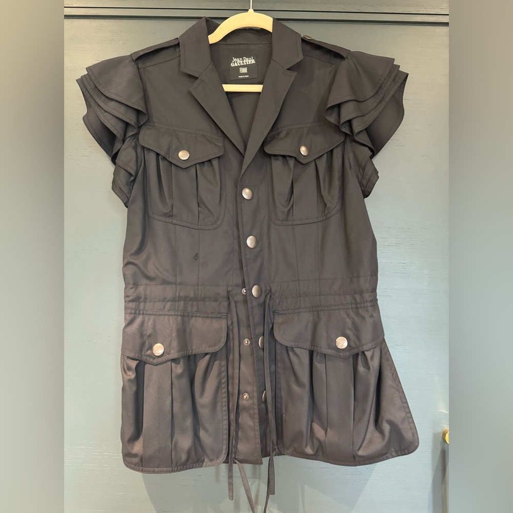 JEAN PAUL GAULTIER Short Vest with Wavy Sleeves